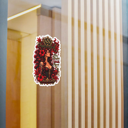 Vintage Red Rose Femme Vinyl Sticker — Kiss-Cut Decal