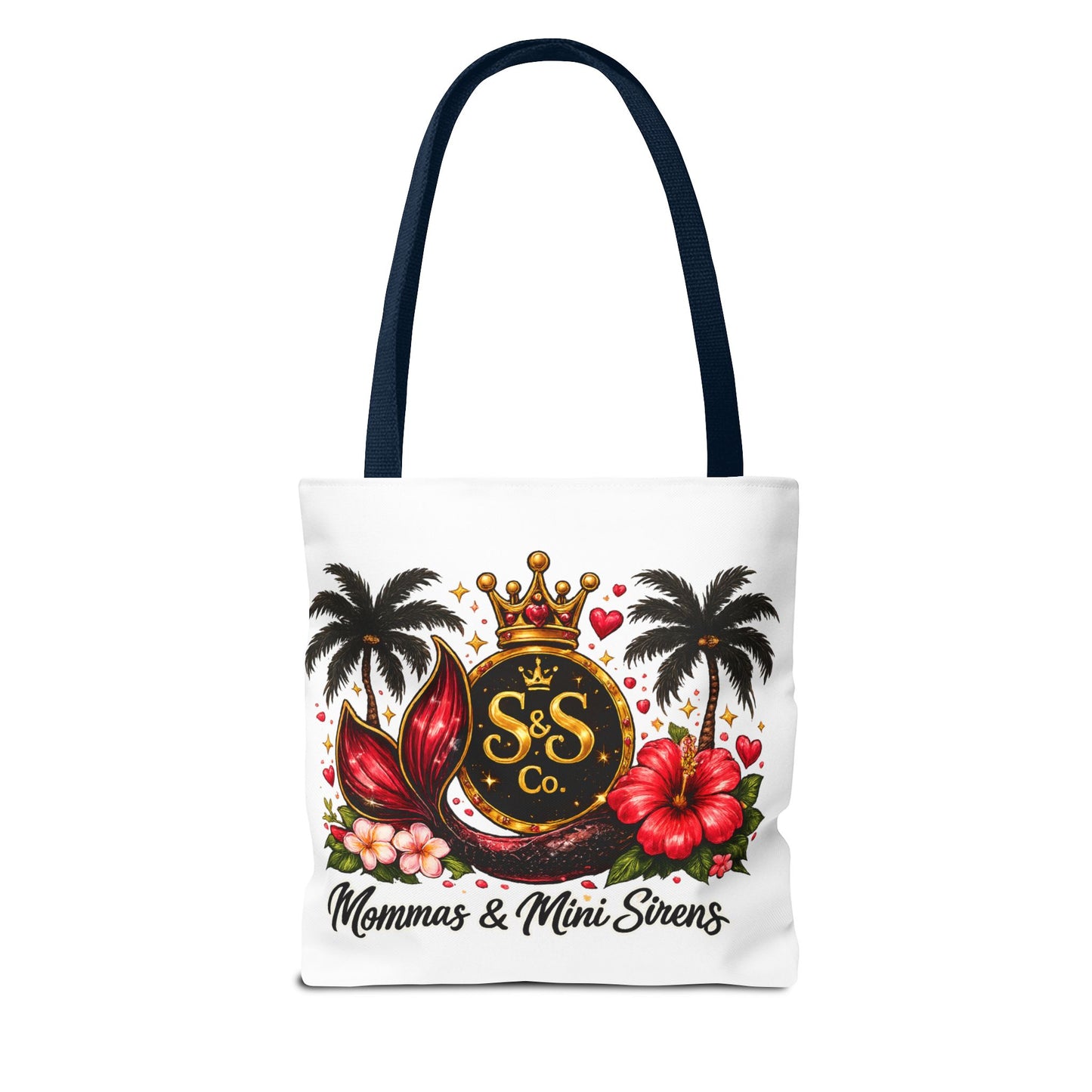 Mommas & Mini Sirens Tote Bag — Tropical Mermaid Mom Beach Tote