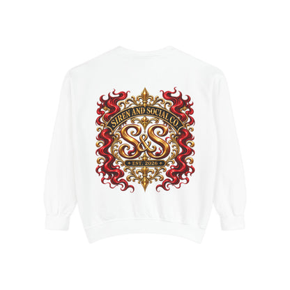 Siren & Social Co. Crewneck Sweatshirt — Vintage Gold & Red Crest