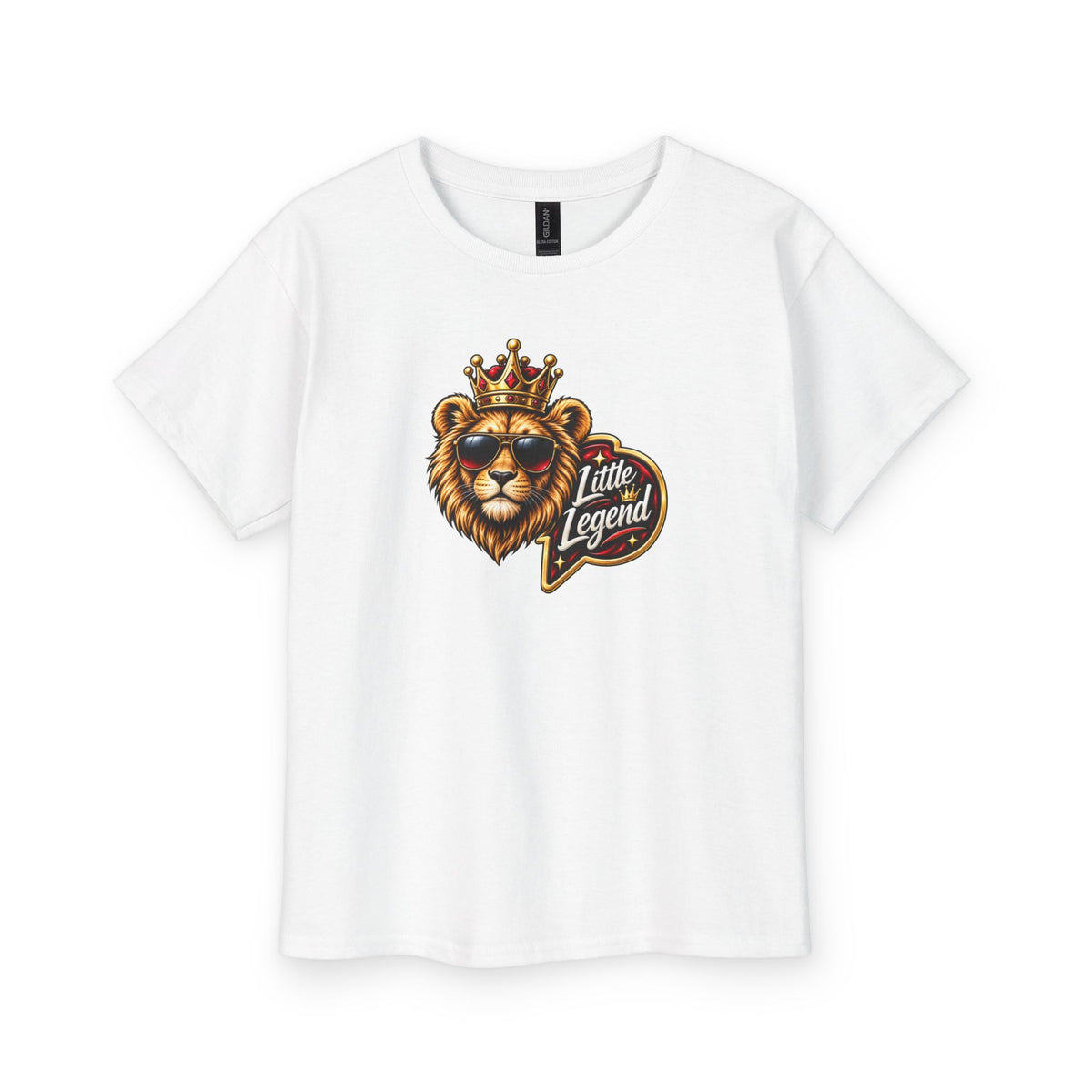 Youth Tee — "Little King" Lion Crown Kids Graphic Shirt