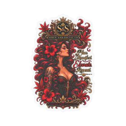 Vintage Red Rose Femme Vinyl Sticker — Kiss-Cut Decal