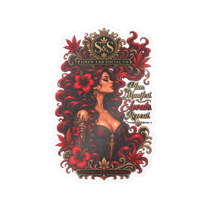 Vintage Red Rose Femme Vinyl Sticker — Kiss-Cut Decal