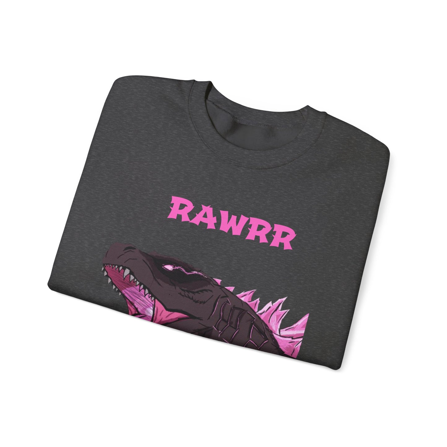 Godzilla 'RAWRR' Graphic Sweatshirt – Pink Neon Monster Crewneck