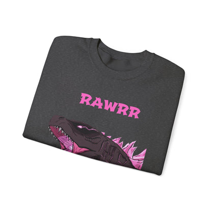 Godzilla 'RAWRR' Graphic Sweatshirt – Pink Neon Monster Crewneck