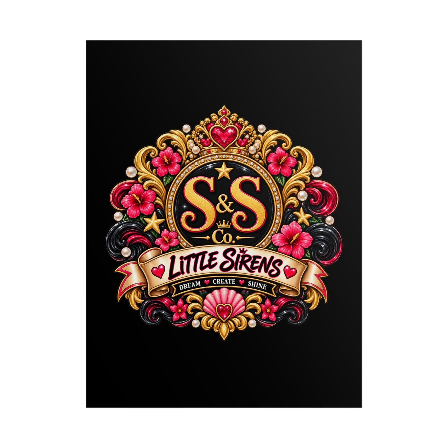 Rolled Poster — Little Sirens Decorative Crest Art Print