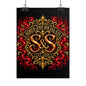 Siren and Social Co. Ornate Gold & Red Emblem Poster