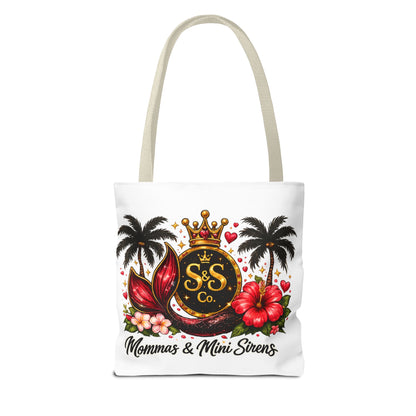 Mommas & Mini Sirens Tote Bag — Tropical Mermaid Mom Beach Tote