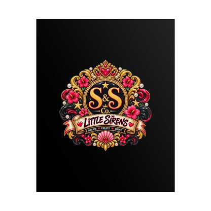 Little Sirens Rolled Poster — Vintage Mermaid Crest Wall Art