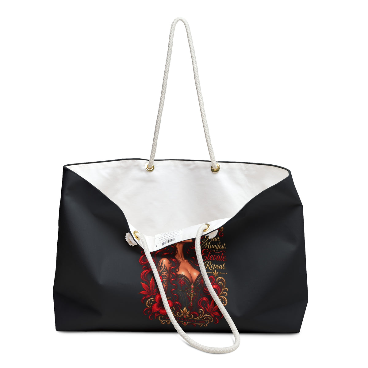 Ember Siren Weekender Bag – Red Floral Goddess Monogram Travel Tote