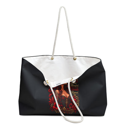 Ember Siren Weekender Bag – Red Floral Goddess Monogram Travel Tote