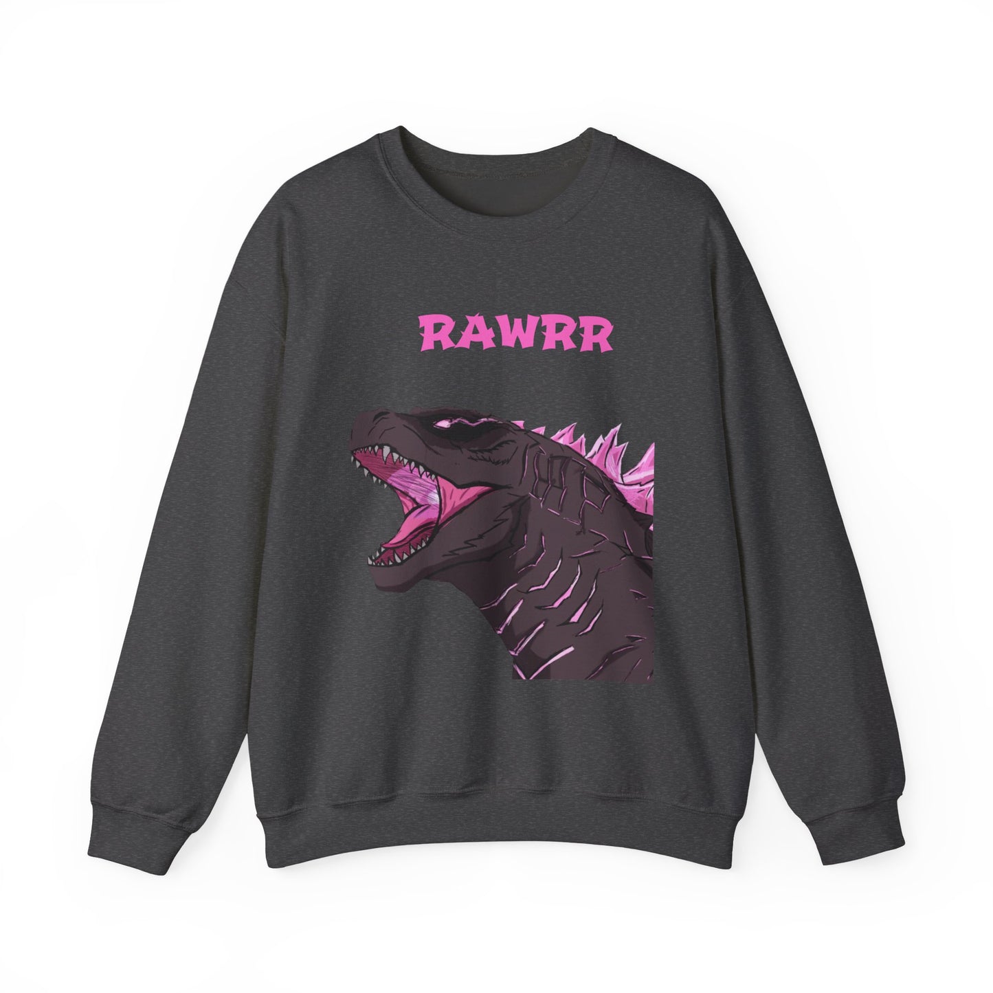Godzilla 'RAWRR' Graphic Sweatshirt – Pink Neon Monster Crewneck
