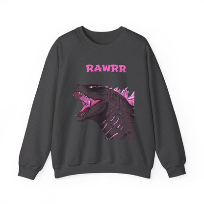 Godzilla 'RAWRR' Graphic Sweatshirt – Pink Neon Monster Crewneck