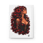 Red-Haired Femme Fatale Hardcover Journal — Lined Notebook with Gothic Crest