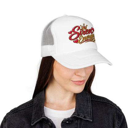 Siren Energy Trucker Hat — Glitter Script Crown Design