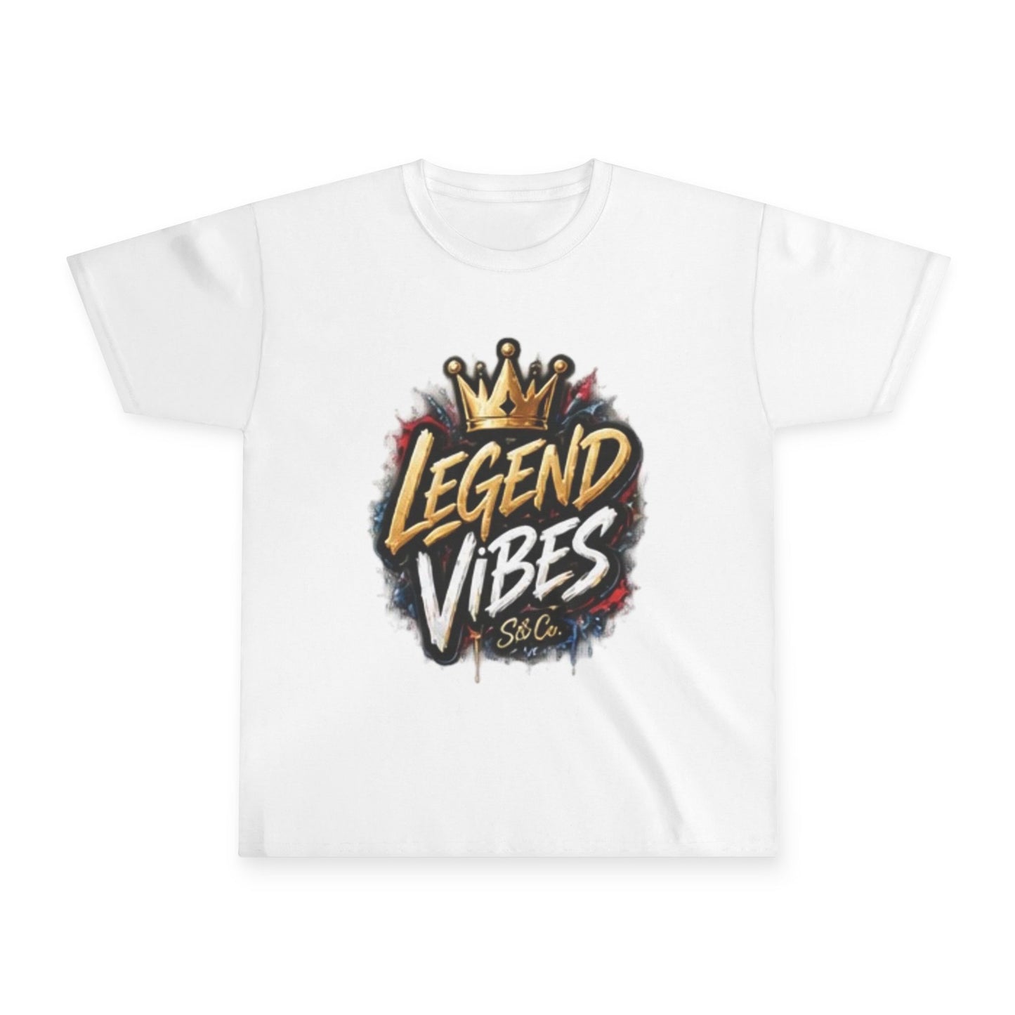 Legend Vibes Kids T‑Shirt — Youth Graphic Tee with Crown Street Art Design