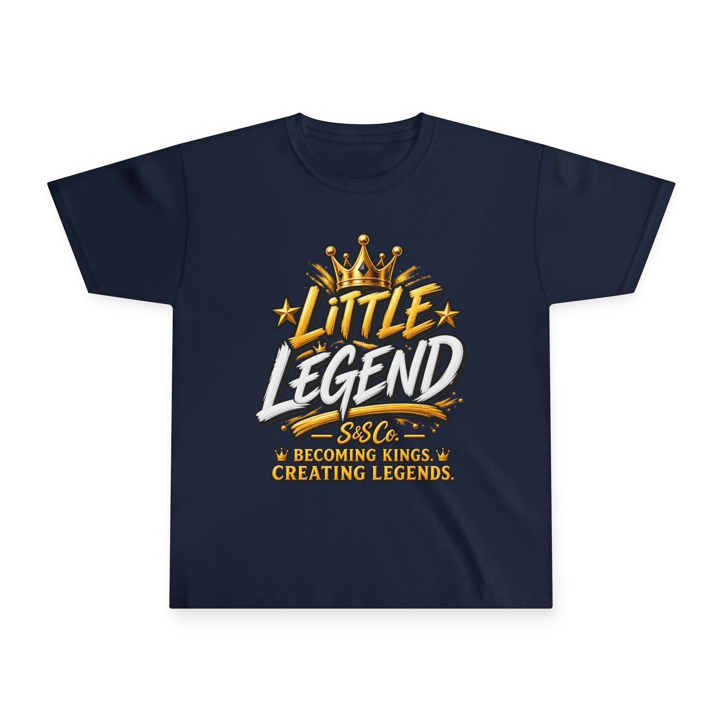 Youth Tee — “Little Legend” Crown Baseball Design (Becoming Kings, Creating Legends)
