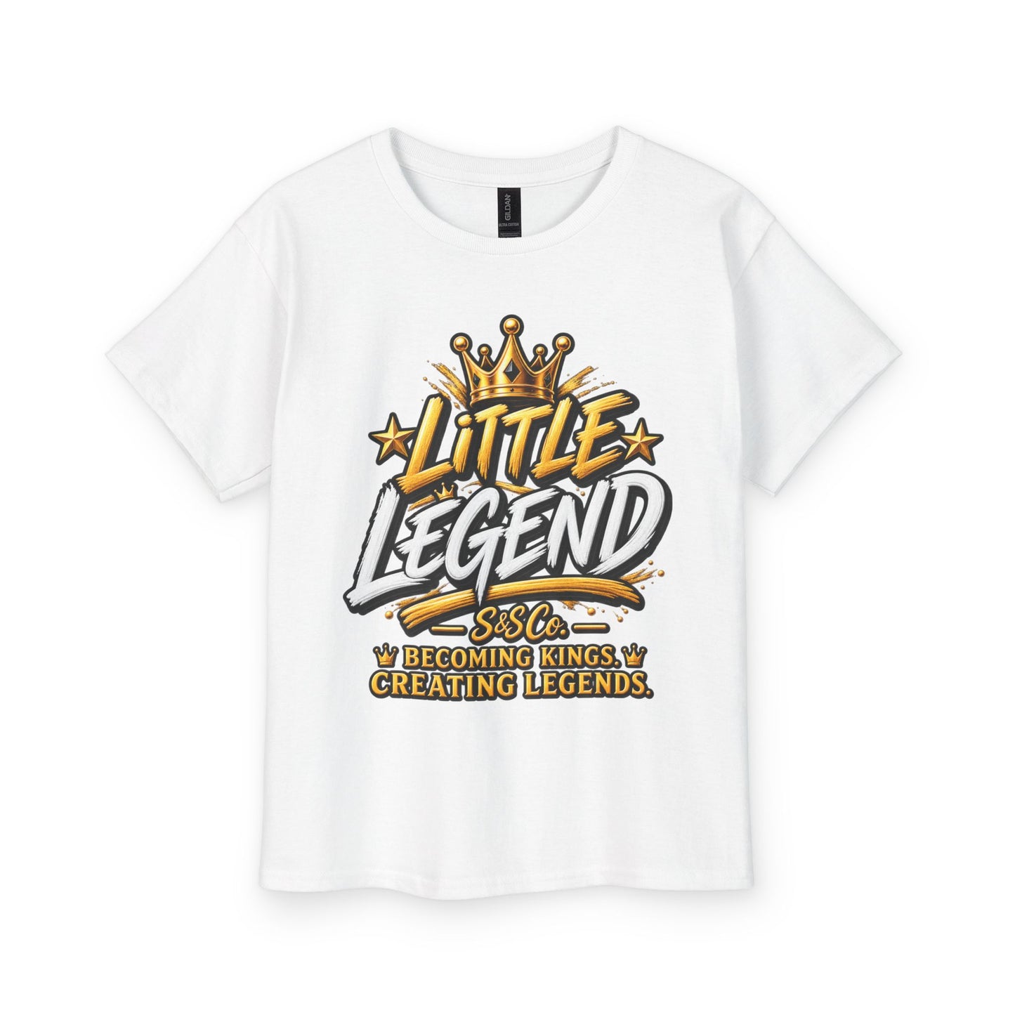 Youth Tee — “Little Legend” Crown Baseball Design (Becoming Kings, Creating Legends)