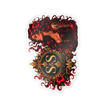 Gothic Siren Crest Sticker — Kiss-Cut Vinyl Decal
