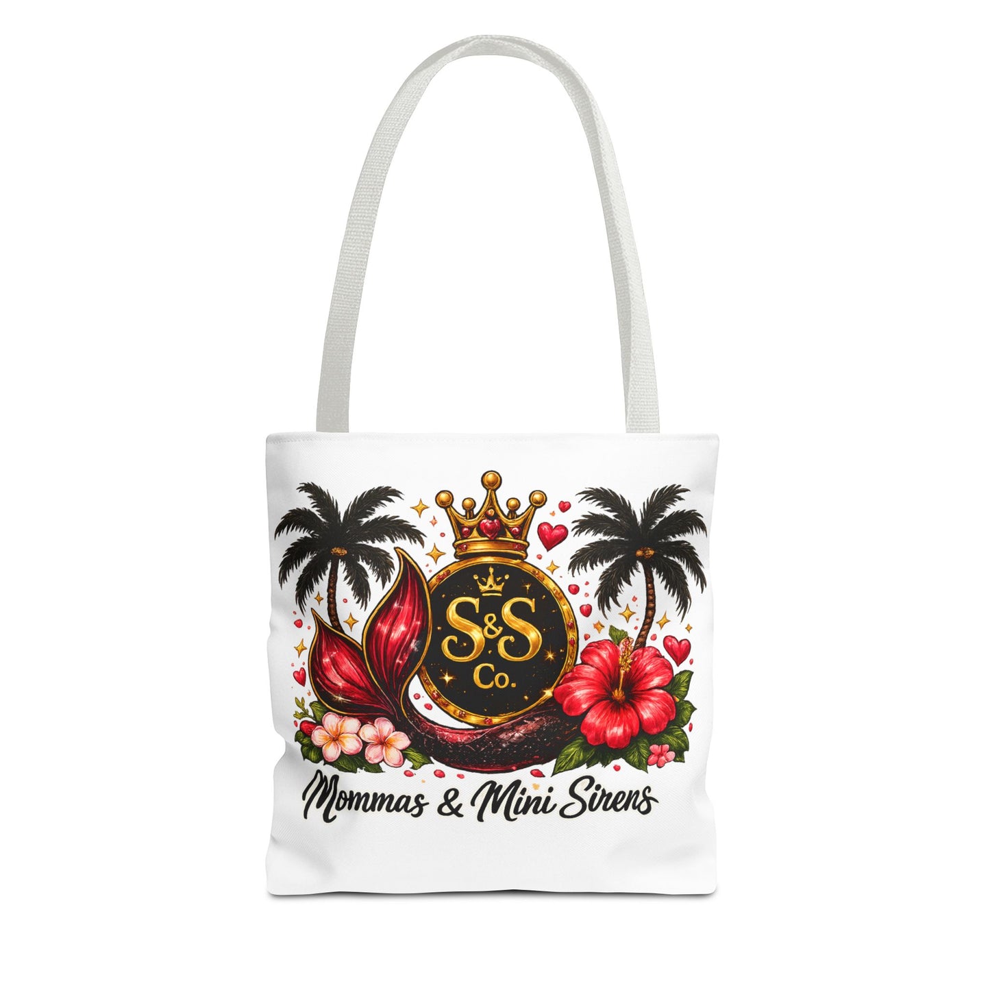Mommas & Mini Sirens Tote Bag — Tropical Mermaid Mom Beach Tote