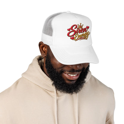 Siren Energy Trucker Hat — Glitter Script Crown Design