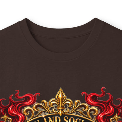Heraldic Crest Long Sleeve Tee — 'Skin and Skull Co.' Gothic Emblem