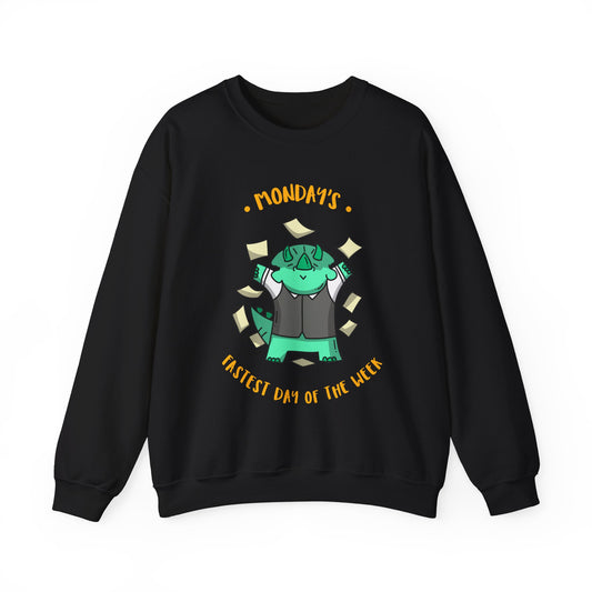 Sweatshirt — "Monday's Harshest Day of the Week" Cute Monster Graphic Crewneck