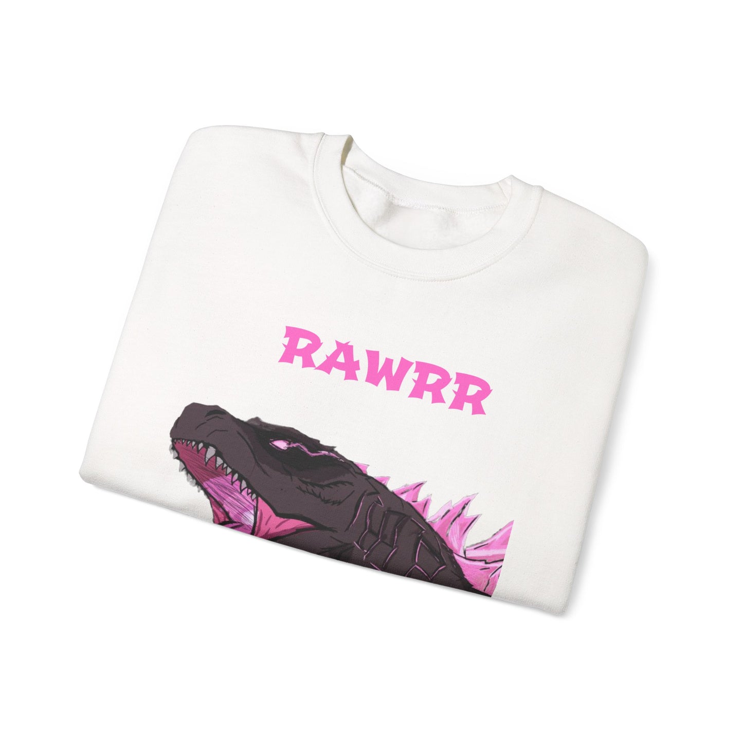 Godzilla 'RAWRR' Graphic Sweatshirt – Pink Neon Monster Crewneck