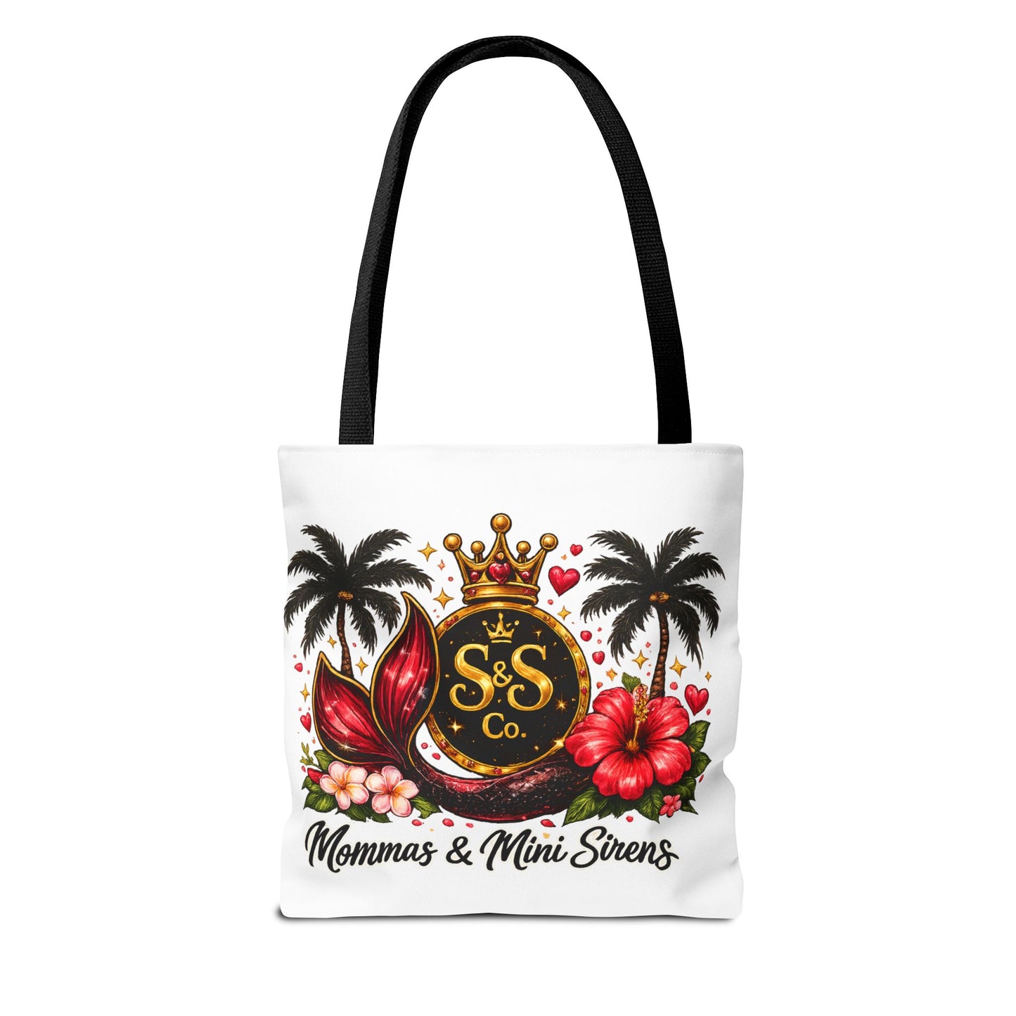 Mommas & Mini Sirens Tote Bag — Tropical Mermaid Mom Beach Tote