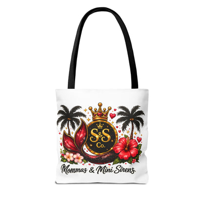 Mommas & Mini Sirens Tote Bag — Tropical Mermaid Mom Beach Tote