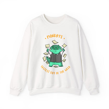 Sweatshirt — "Monday's Harshest Day of the Week" Cute Monster Graphic Crewneck