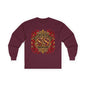 Heraldic Crest Long Sleeve Tee — 'Skin and Skull Co.' Gothic Emblem