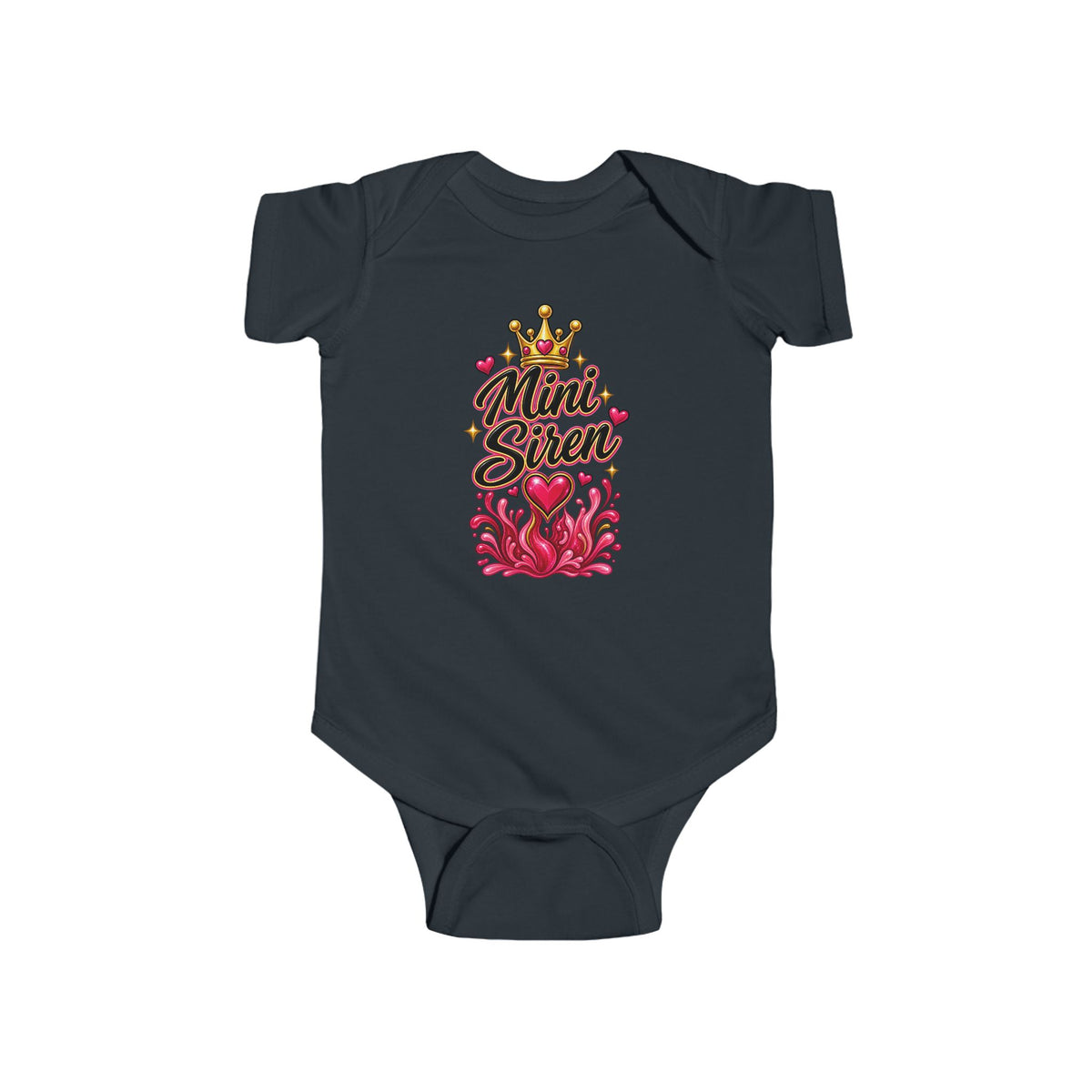 Mini Siren Infant Bodysuit — Cute Crown & Heart Baby Onesie