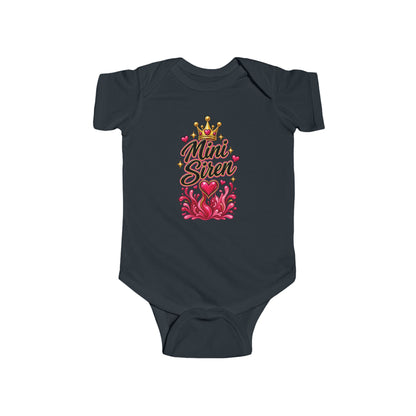 Mini Siren Infant Bodysuit — Cute Crown & Heart Baby Onesie