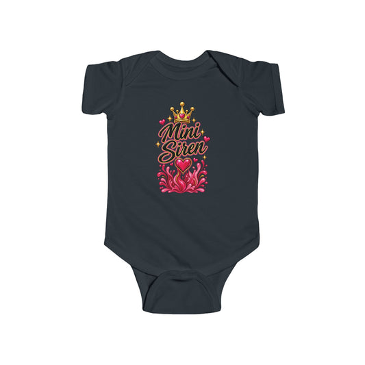 Mini Siren Infant Bodysuit — Cute Crown & Heart Baby Onesie