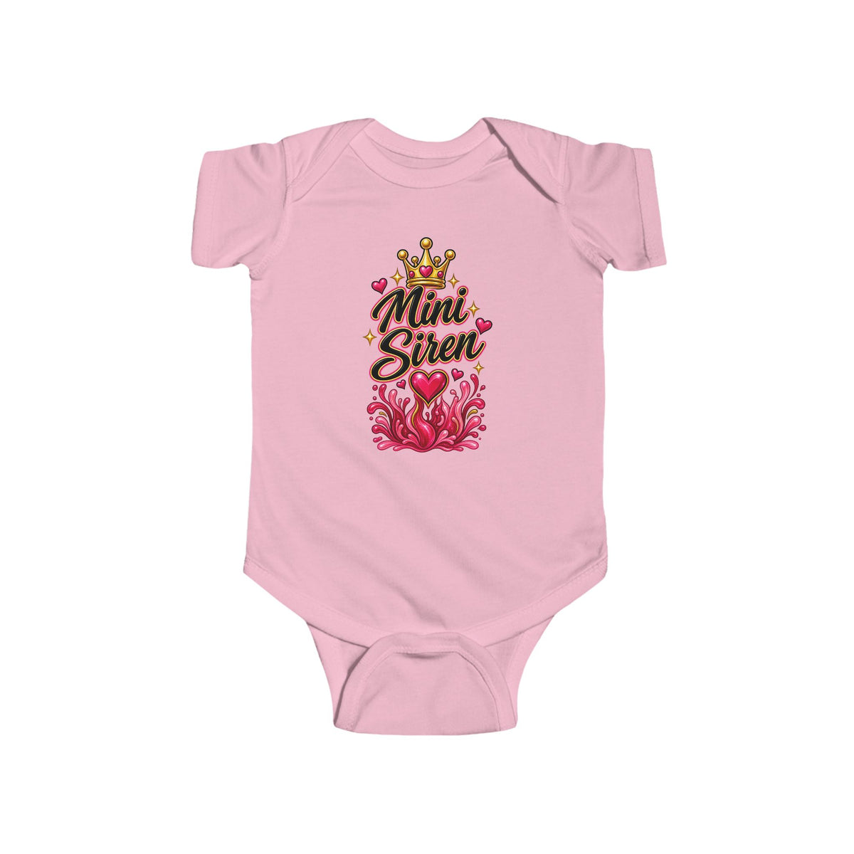 Mini Siren Infant Bodysuit — Cute Crown & Heart Baby Onesie