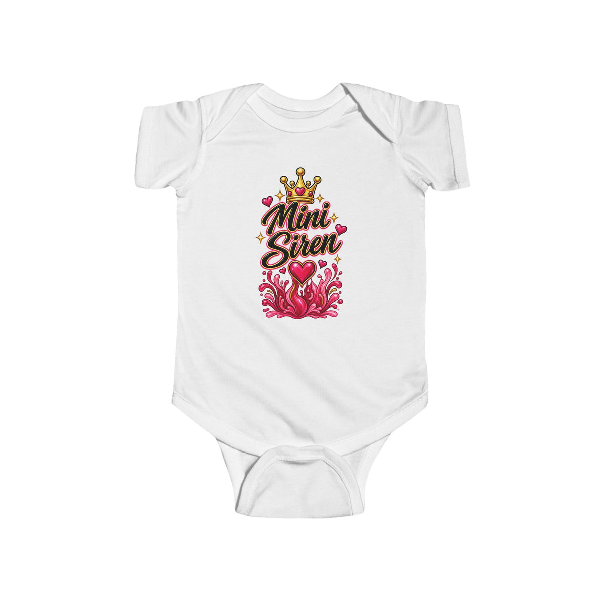 Mini Siren Infant Bodysuit — Cute Crown & Heart Baby Onesie