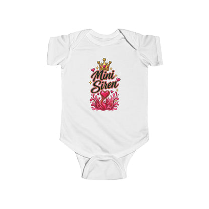 Mini Siren Infant Bodysuit — Cute Crown & Heart Baby Onesie