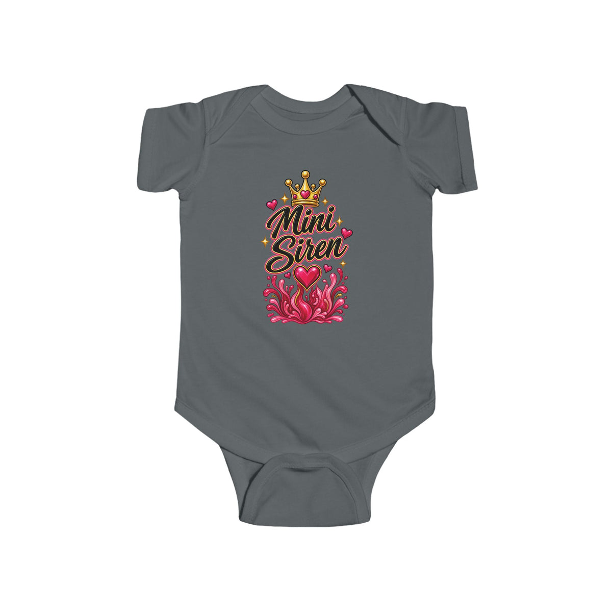 Mini Siren Infant Bodysuit — Cute Crown & Heart Baby Onesie