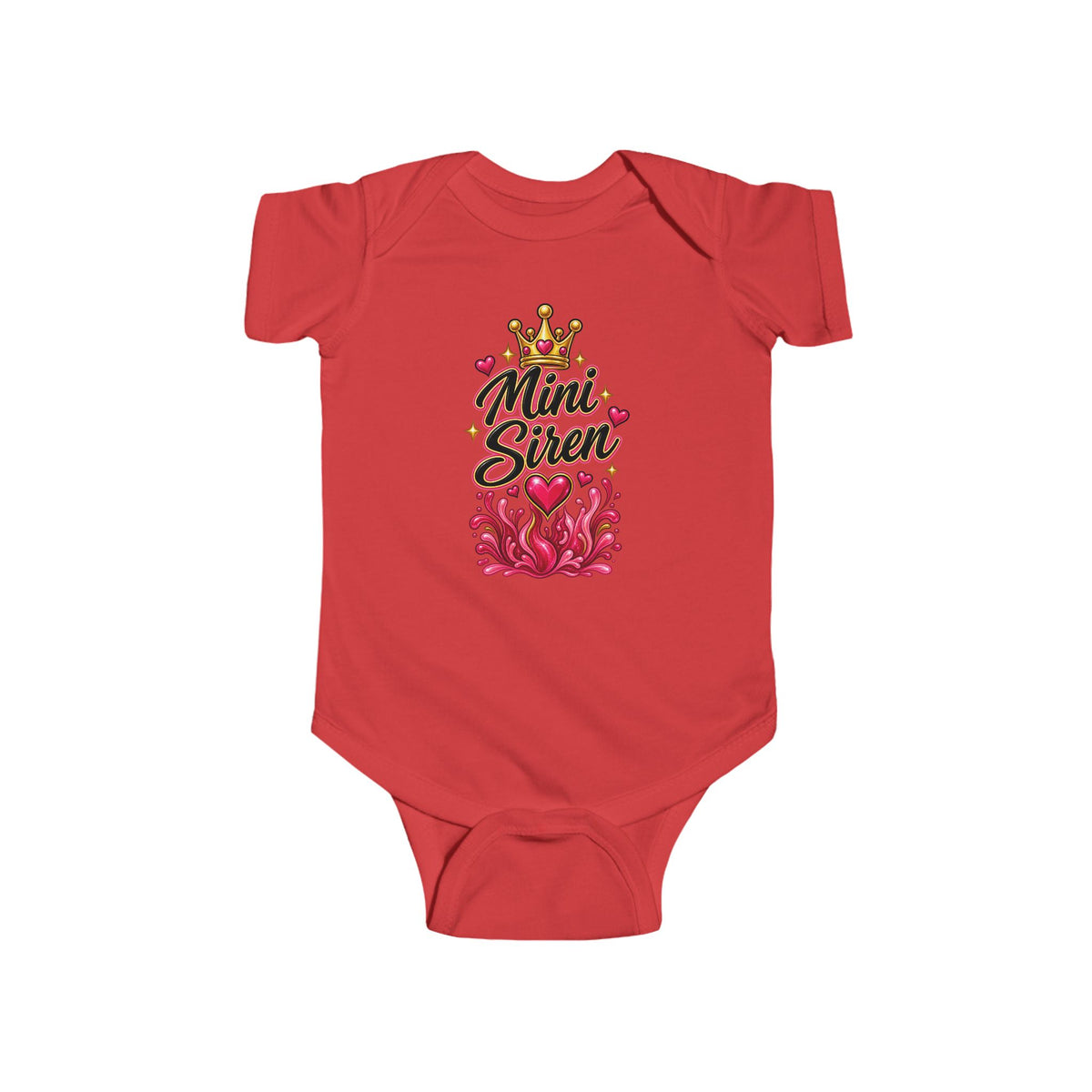 Mini Siren Infant Bodysuit — Cute Crown & Heart Baby Onesie