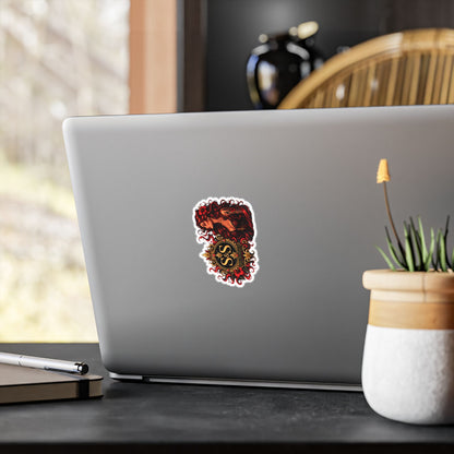 Gothic Siren Crest Sticker — Kiss-Cut Vinyl Decal