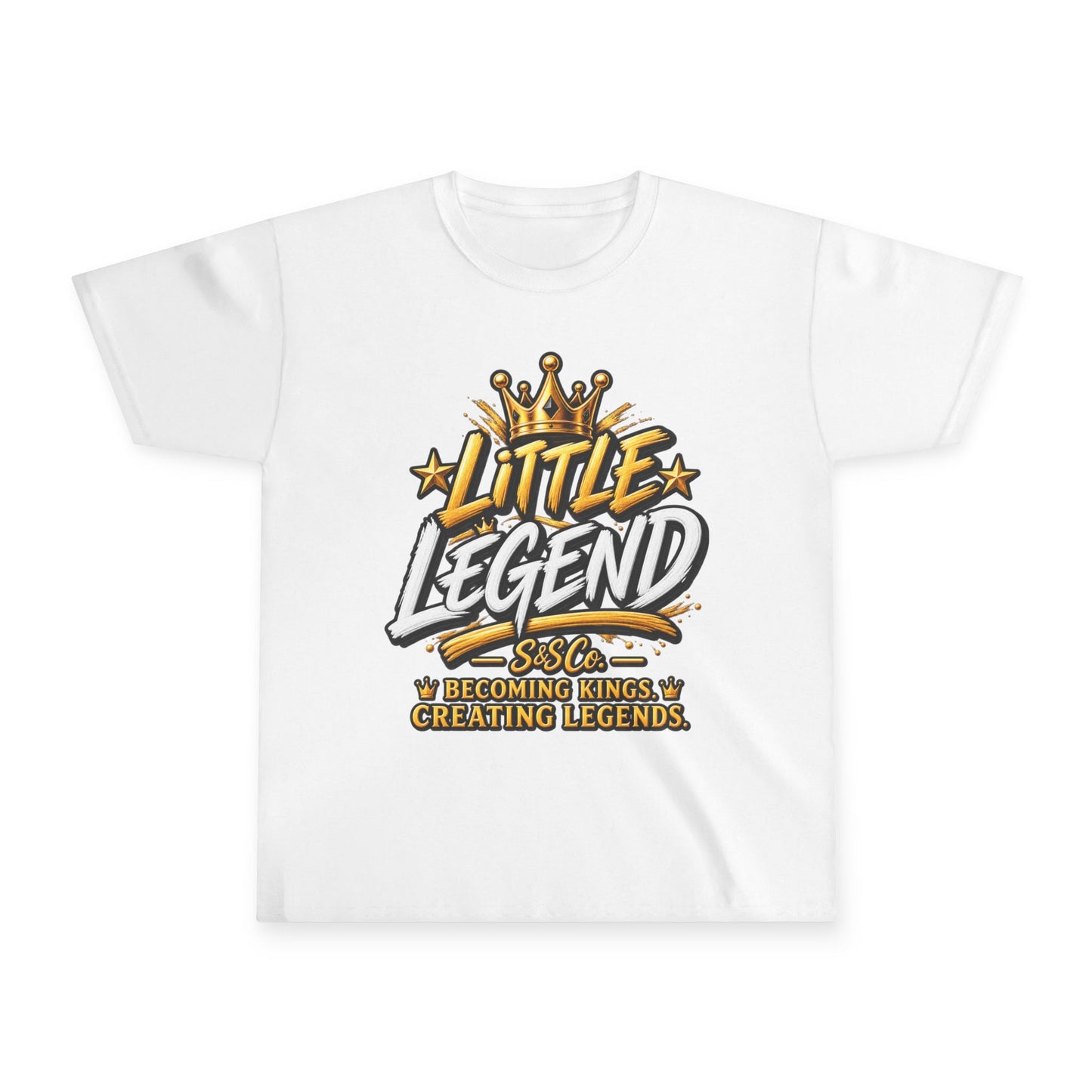 Youth Tee — “Little Legend” Crown Baseball Design (Becoming Kings, Creating Legends)