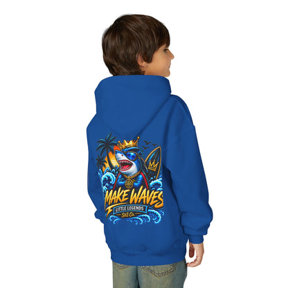 'Make Waves' Shark Surf Graphic with Crown & S&S Co Logo