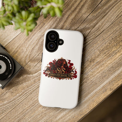 Siren & Social Co. Tough Phone Case — Red Mermaid Art Protective Cover
