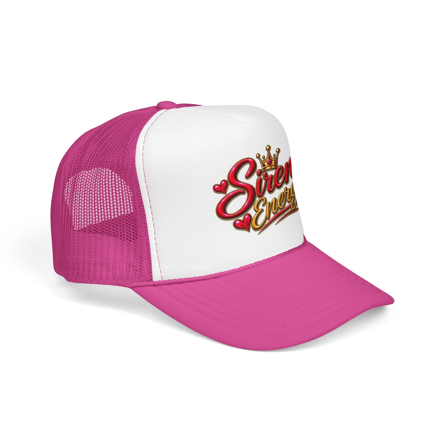 Siren Energy Trucker Hat — Glitter Script Crown Design
