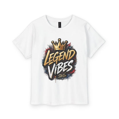 Legend Vibes Kids T‑Shirt — Youth Graphic Tee with Crown Street Art Design