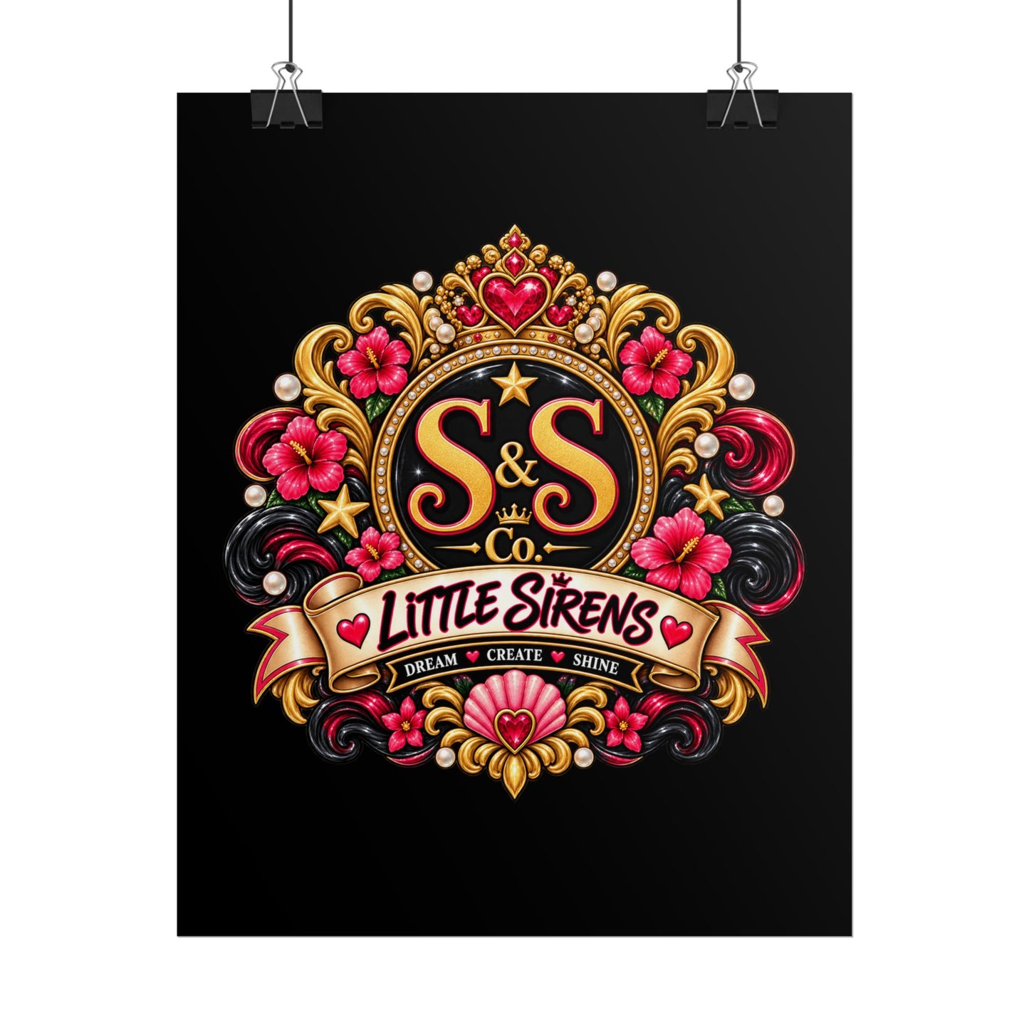 Rolled Poster — Little Sirens Decorative Crest Art Print