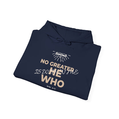 No Greater He Who Is Within Me Hoodie — Inspirational Christian Pullover