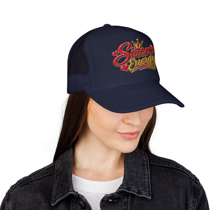 Siren Energy Trucker Hat — Glitter Script Crown Design