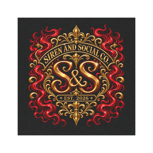 Car Magnet — Ornate Gold & Red 'Siren and Social Co.' Logo (Est. 2026)