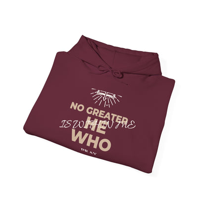 No Greater He Who Is Within Me Hoodie — Inspirational Christian Pullover